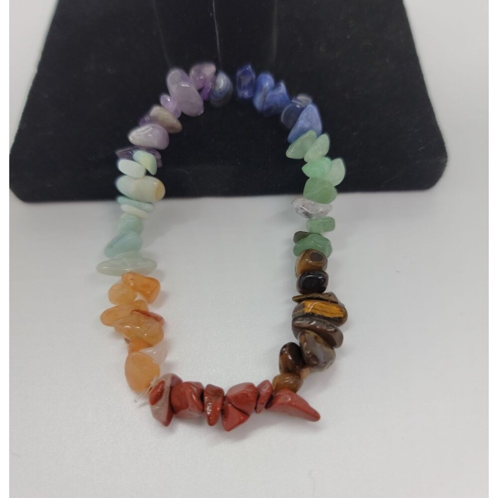 Reiki Seven Chakra Beaded Stretch Bracelet - Enhance Spiritual Awareness and Inn
